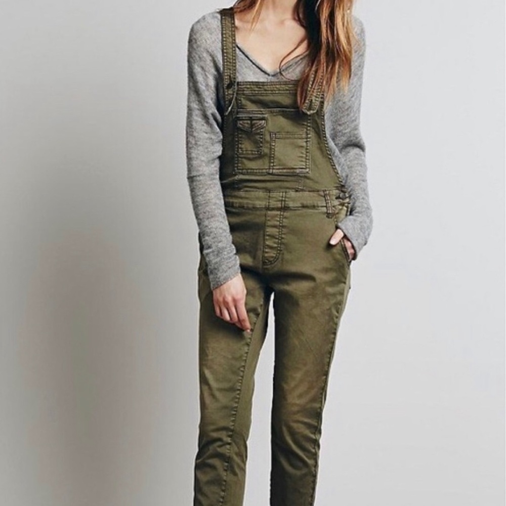 Free People Skinny Corduroy Overalls